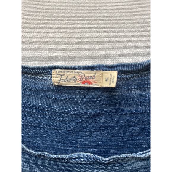 Faherty Dress Womens Medium Cotton Knit VNeck Georgia Tank Dress Pockets Blue M - Picture 2 of 10